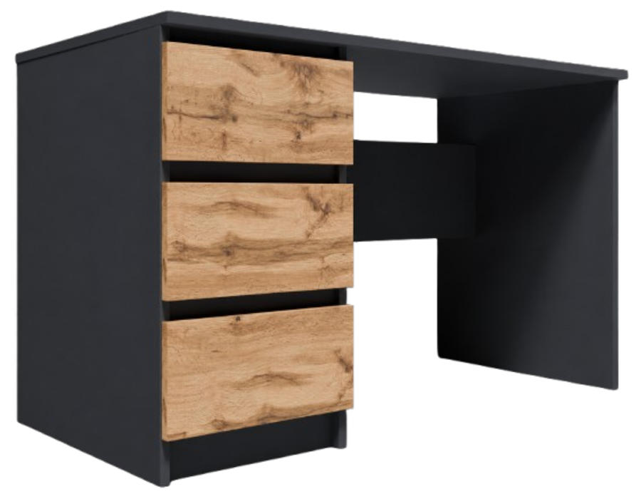 SCHREIBTISCH CR3-CINA Graphit-Wotan Eiche 90/56/77 cm - Eiche Wotan/Graphitfarben, Holzwerkstoff (56/90/77cm)