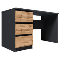 SCHREIBTISCH CR3-CINA Graphit-Wotan Eiche 90/56/77 cm - Eiche Wotan/Graphitfarben, Holzwerkstoff (90/56/77cm)