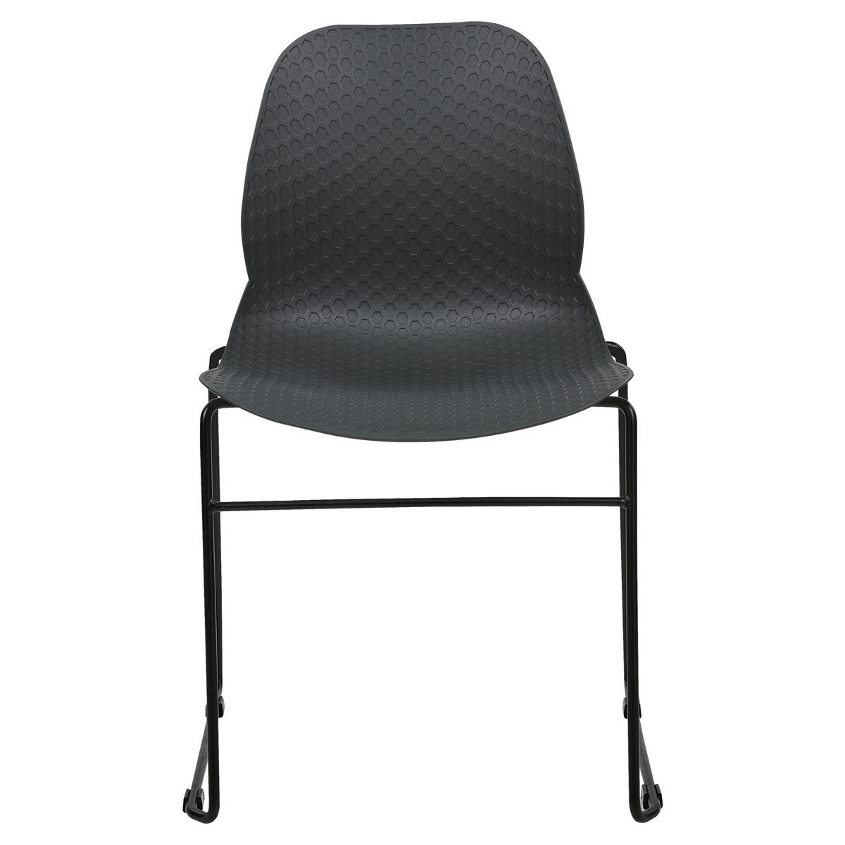 STUHL 4er-Set Kunststoff Grau Panora - Grau, Kunststoff/Metall (44/80/50cm) - Beliani