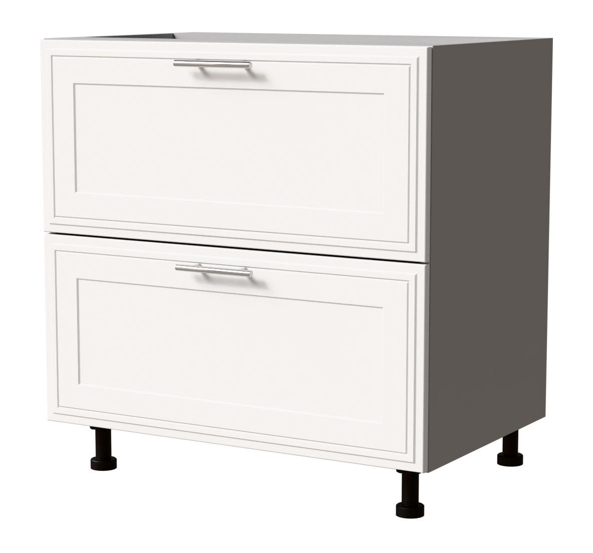 SCHUBLADENUNTERSCHRANK Salo D2/80 Grau / Weiß Matt 80 / 50 / 82cm - HETTICH Vollauszug - Weiß/Grau, Holz/Holzwerkstoff (80/82/50cm) - Feldmann-Wohnen