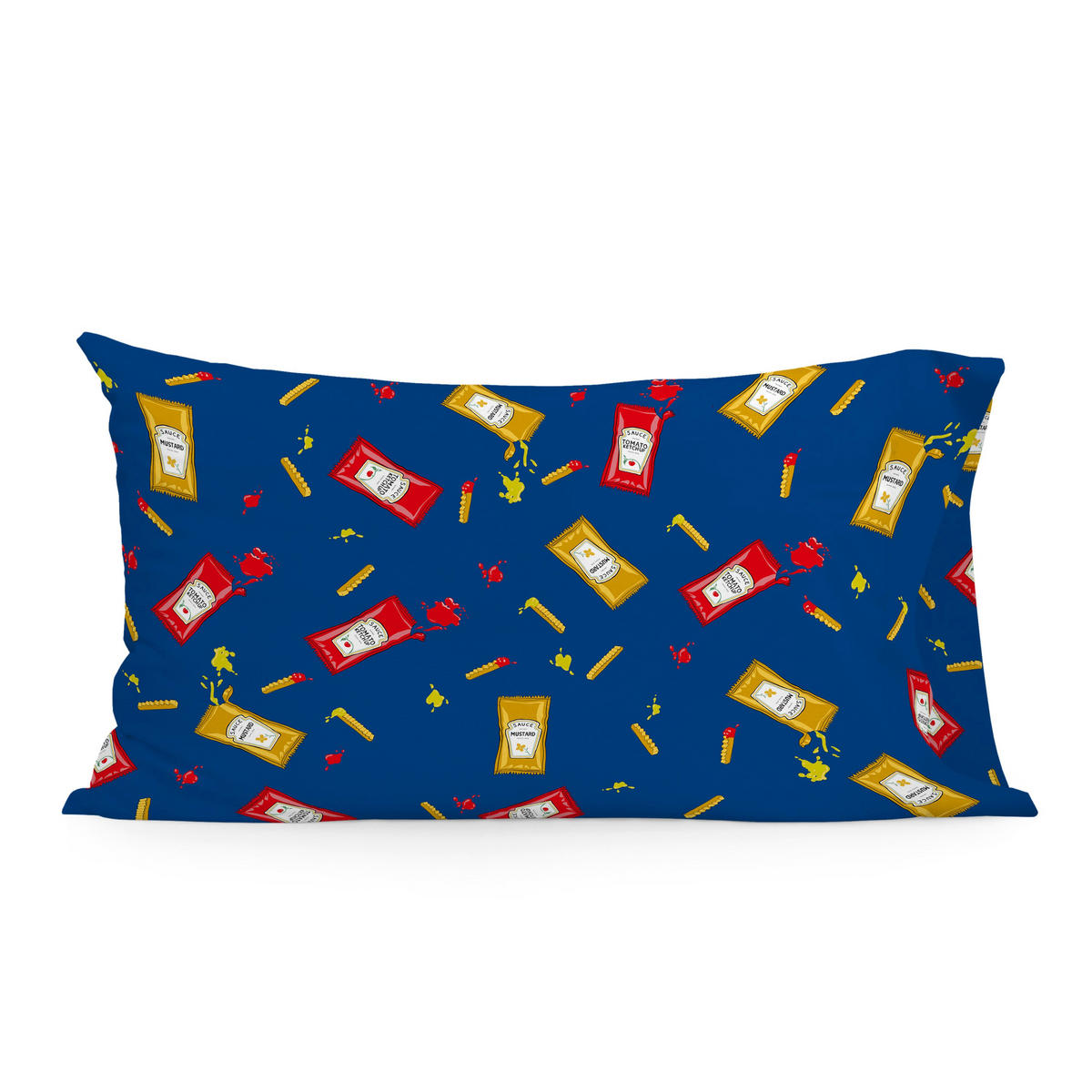 KISSENBEZUG hotdog 80x80 cm mehrfarbig - Multicolor, Textil (80/80cm) - Happy Friday