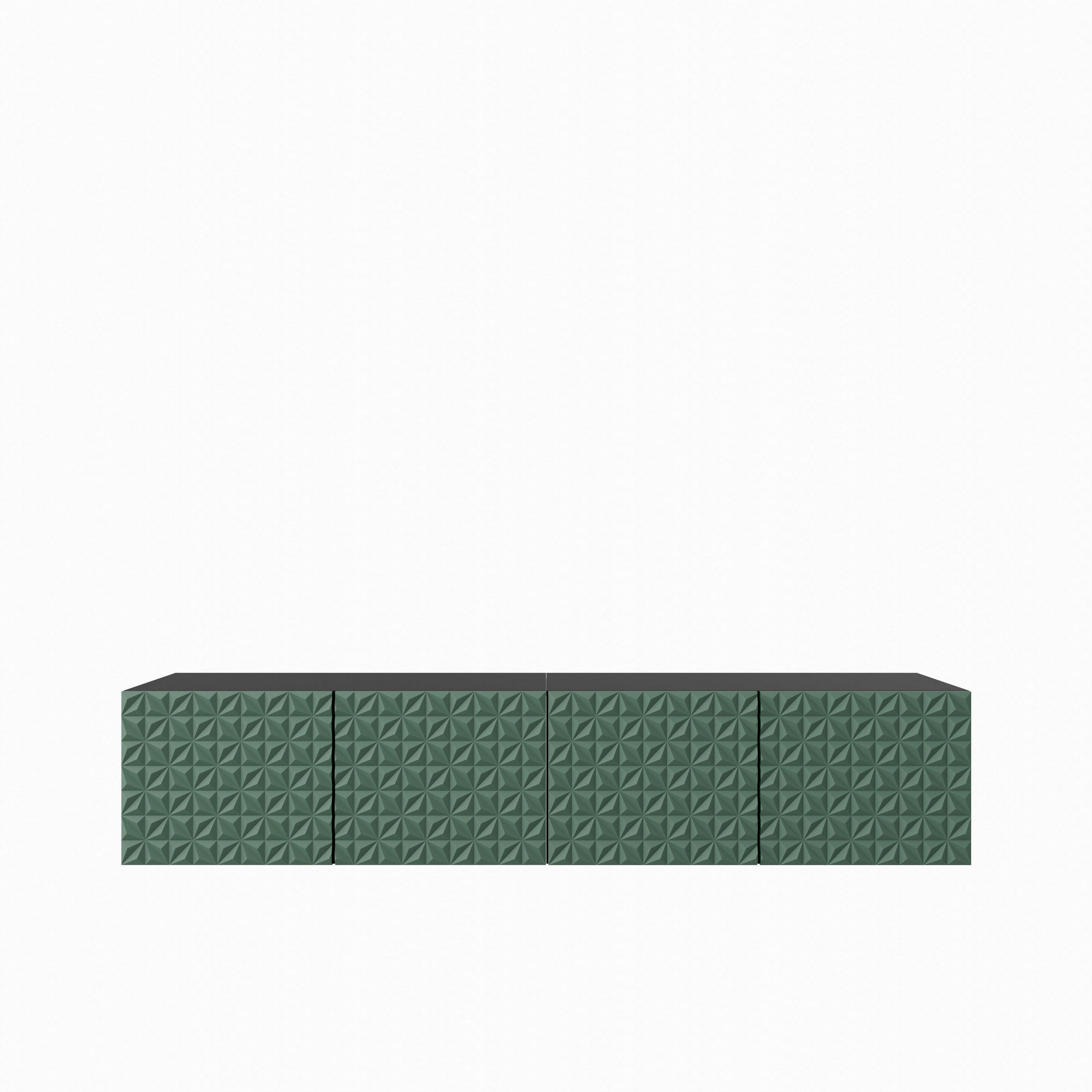 LOWBOARD ROVA 200/41/40 cm, Hängender TV-Schrank Schwarz / Grün - Schwarz/Grün, Holzwerkstoff (200/41/40cm) - MASSENO