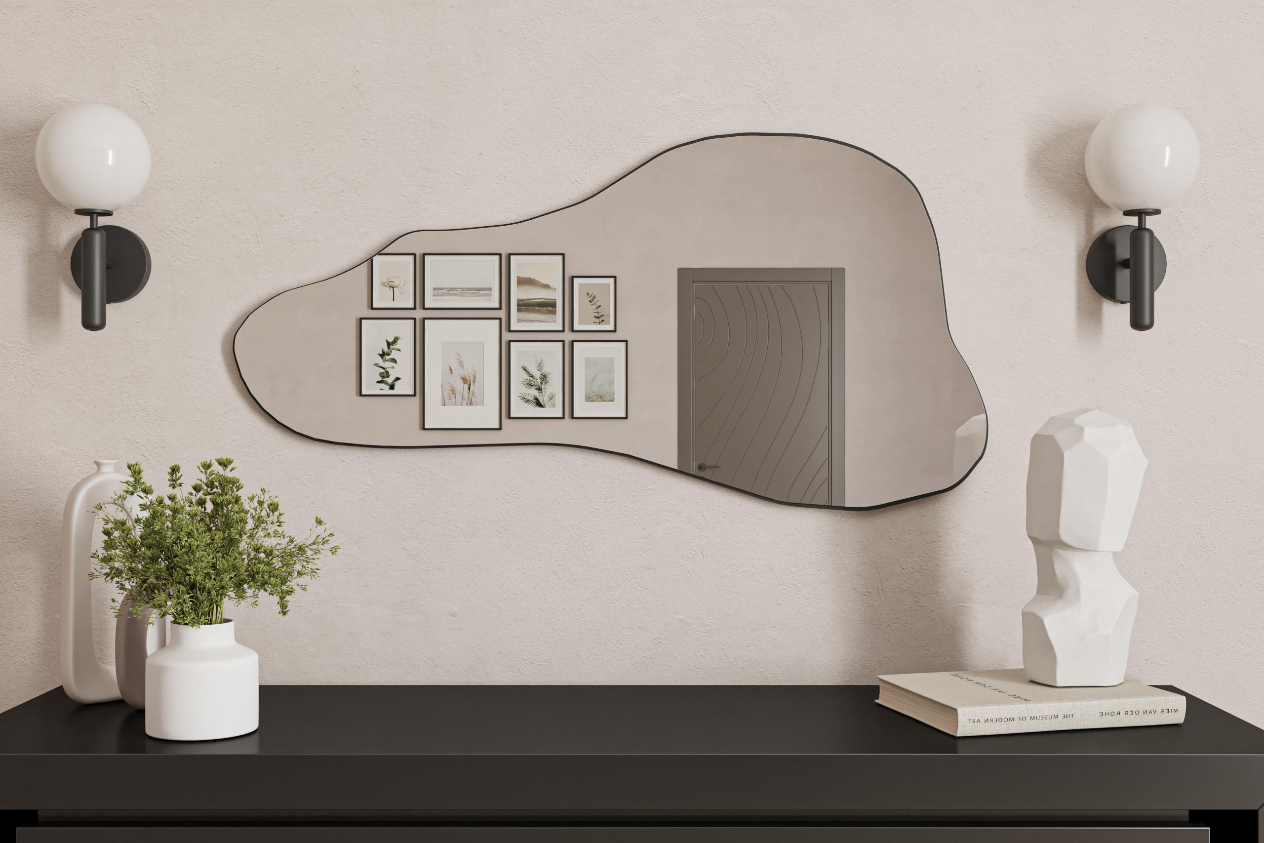 WANDSPIEGEL Delight Schwarz 60x120 cm - Schwarz, Holzwerkstoff (120/60/3.5cm) - moebel17