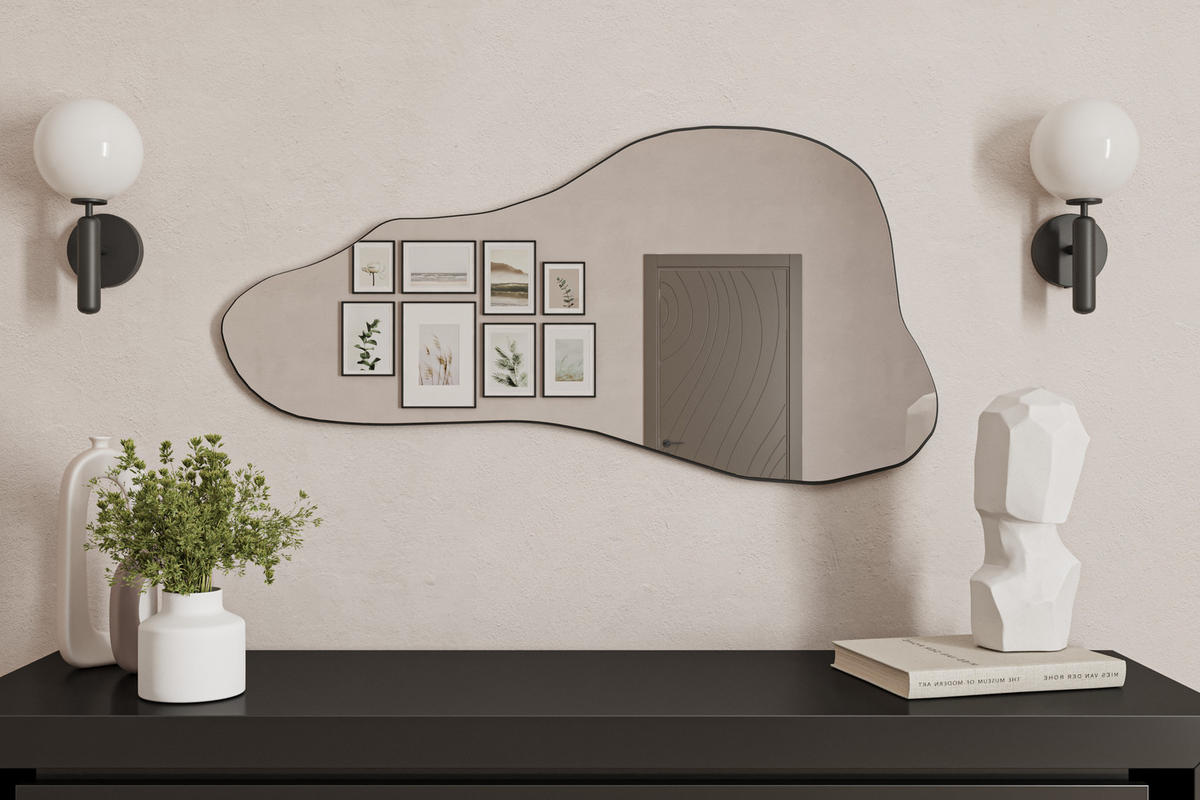 WANDSPIEGEL Delight Schwarz 60x120 cm - Schwarz, Holzwerkstoff (120/60/3.5cm) - moebel17