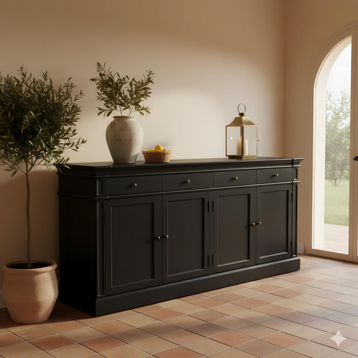 SIDEBOARD antik schwarz - Schwarz, Holz (186/86/45cm) - ebuy24