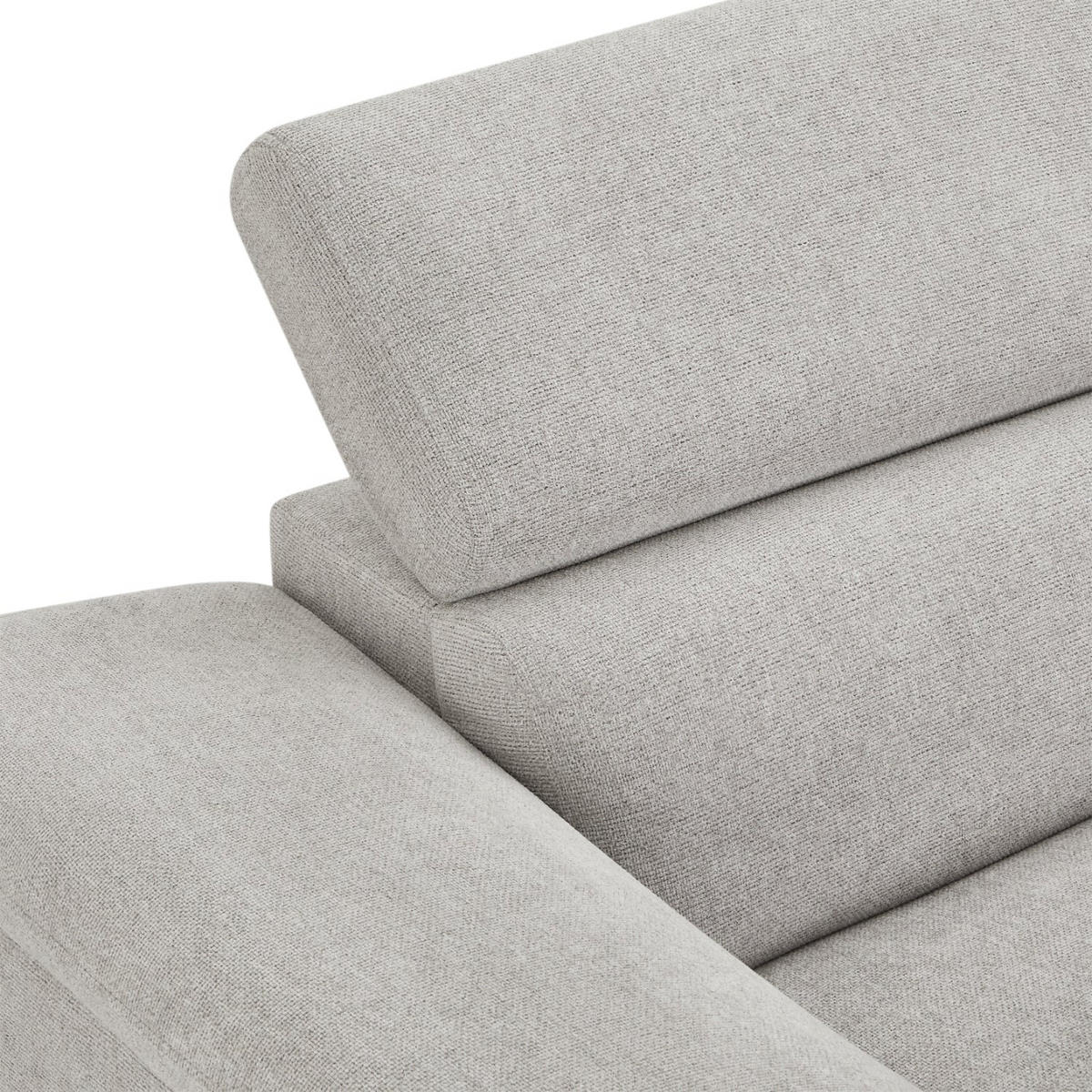 ECKSOFA Webstoff Grau - Schwarz/Grau, Textil/Metall (290/95cm) - Furnhouse