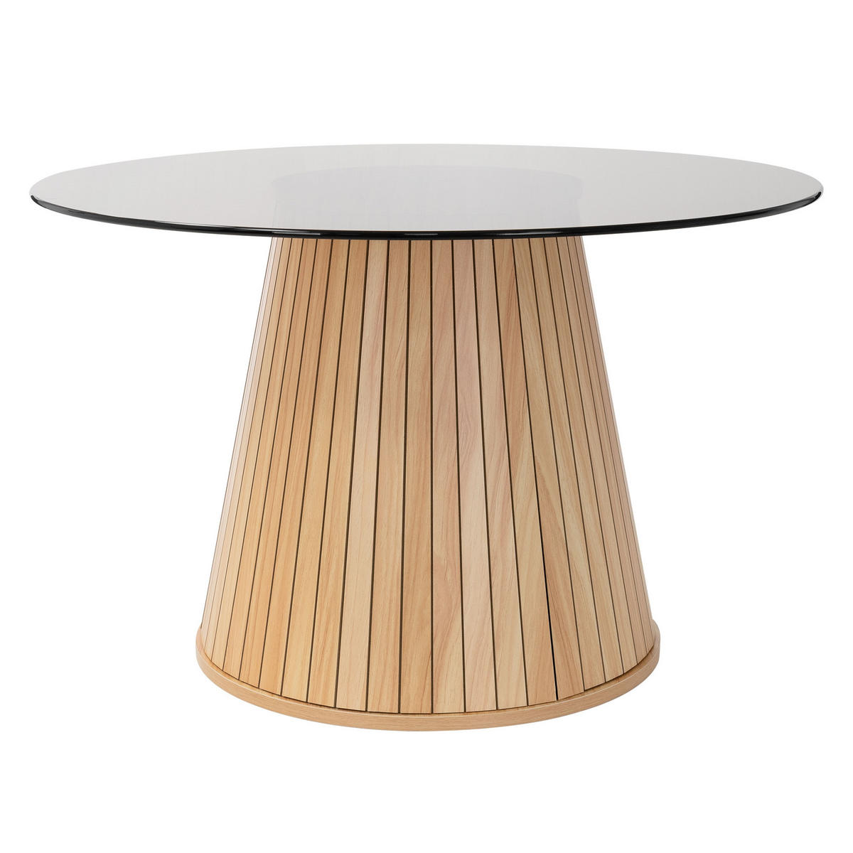 COUCHTISCH mit Glasplatte rund Ø80x50 cm Holz-Optik Braun - Braun, Holz (80/80/50cm) - ML-DESIGN