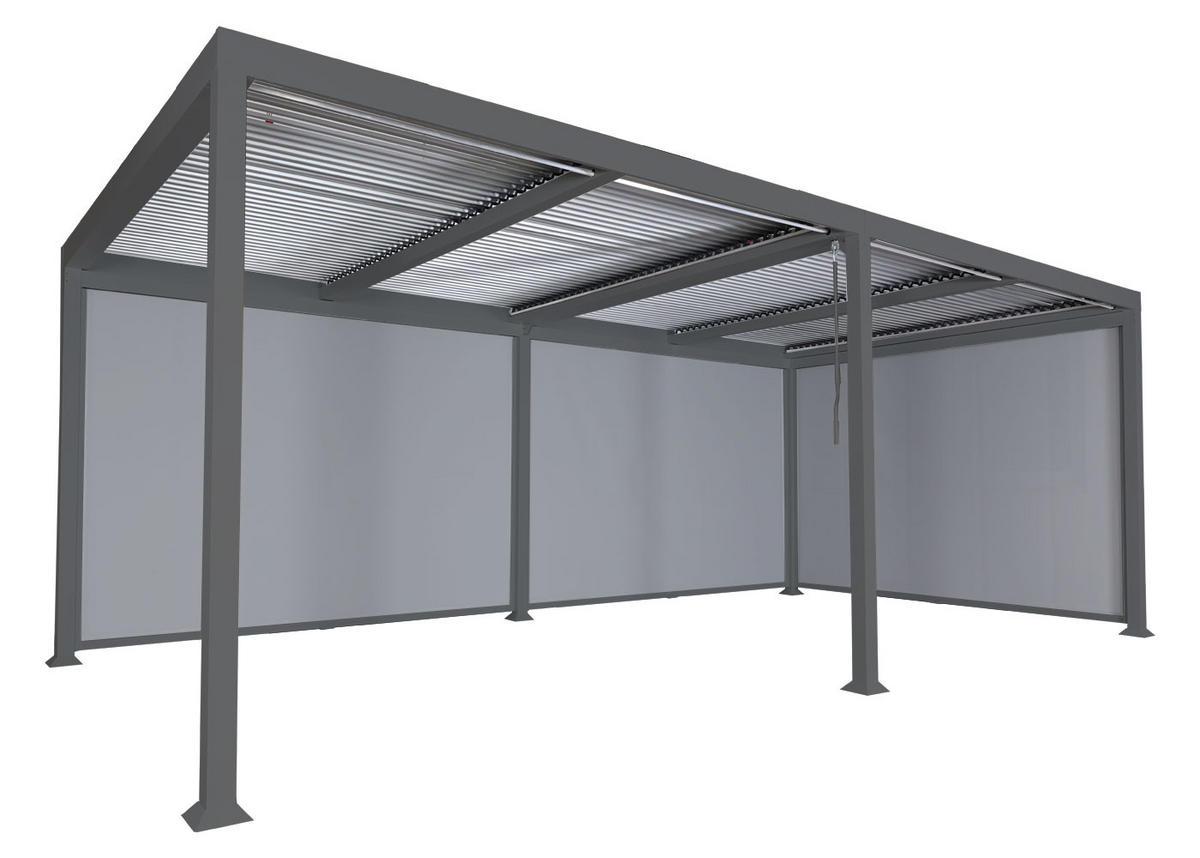 PERGOLA 3x Seitenwand für 3x6m 224x600x300cm Anthrazit - Anthrazit, Metall (600/224/300cm) - BERLINLODGE