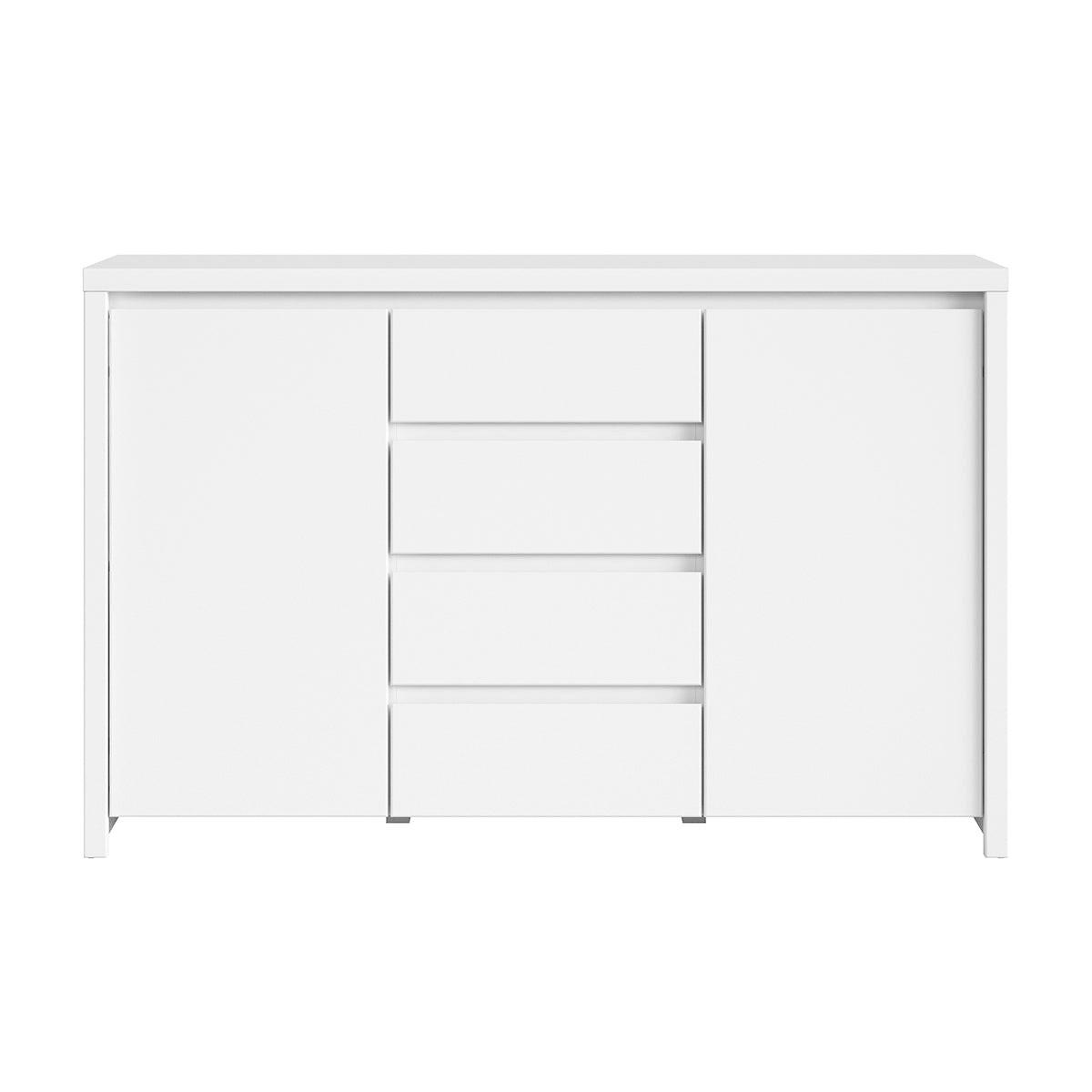 KOMODA Soren Mat belo - bela, leseni material (143.5/92/40.5cm) - Petits-meubles