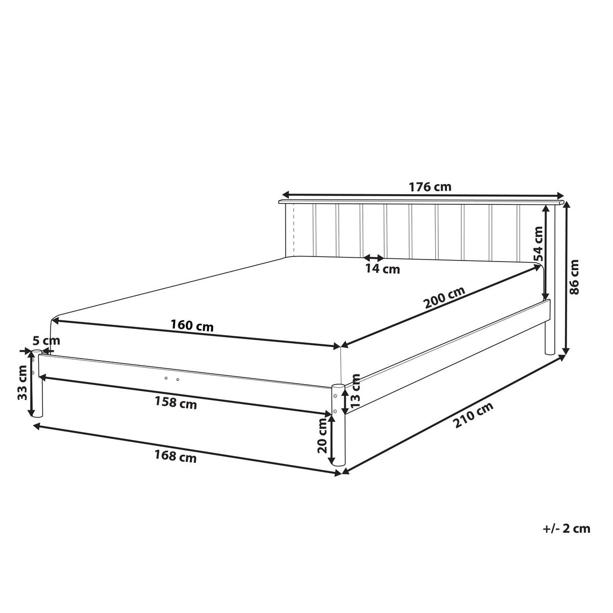 HOLZBETT 160/200cm Heller Holzfarbton Barret - Hellbraun, Holz (160/200cm) - Beliani