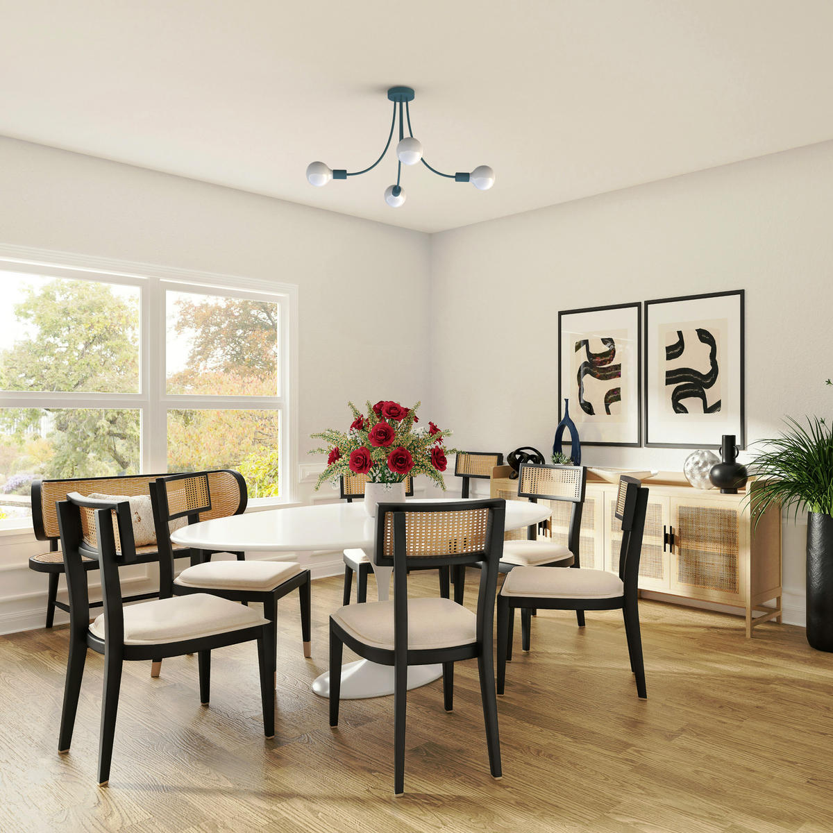 DECKENLEUCHTE - Blau, Metall (60/60/40cm) - Lumicom