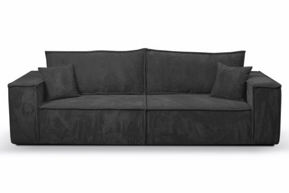 SCHLAFSOFA mit Bettkasten und Cordstoff MONA Schwarz - Schwarz, Holzwerkstoff (255/85/105cm) - Compleo24