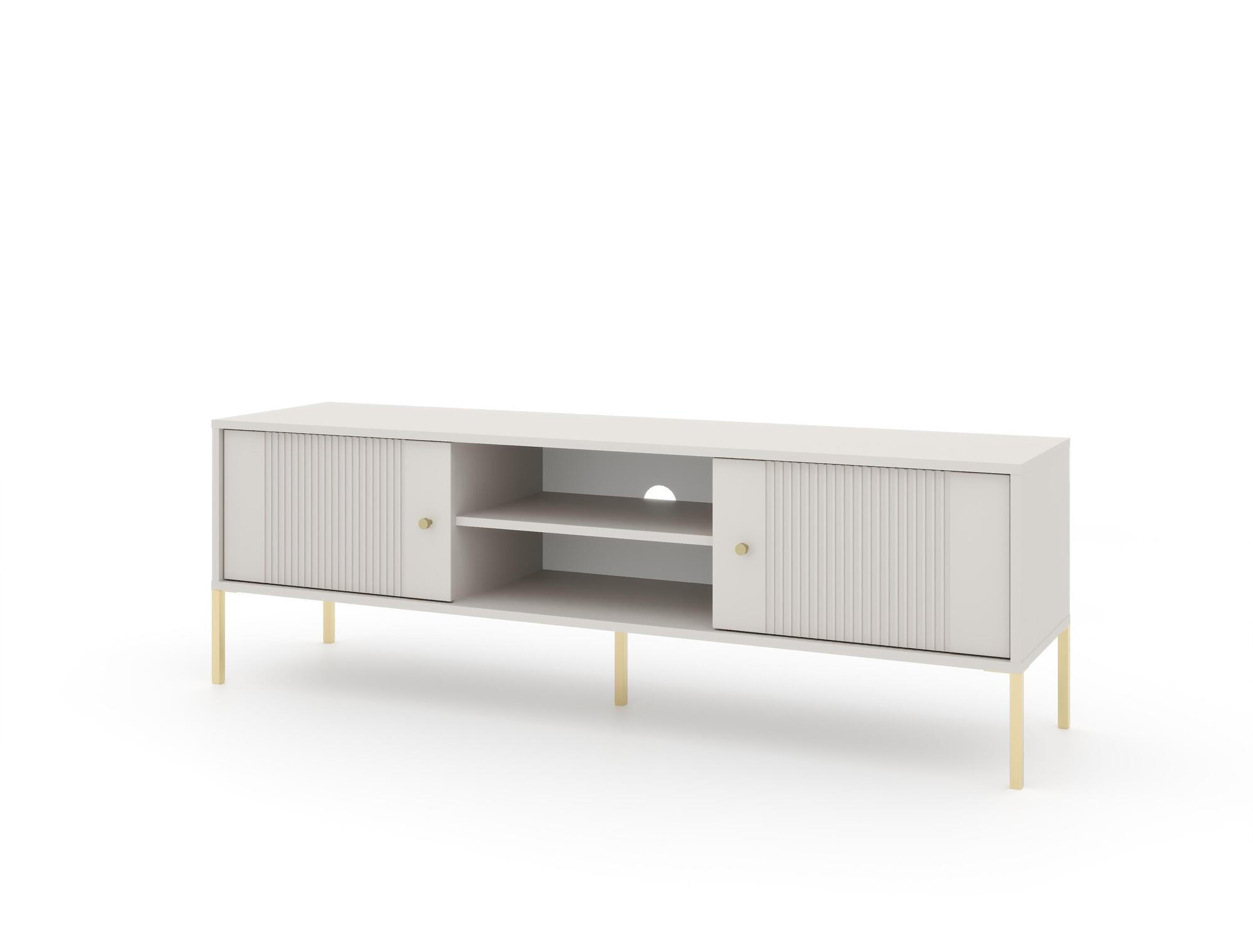 TV-LOWBOARD ISEO Beige, Gold 154x50x50 cm - Beige/Goldfarben, Holzwerkstoff (154/50/50cm) - FURNLUX
