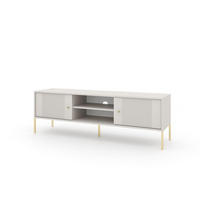 TV-LOWBOARD ISEO Beige, Gold 154x50x50 cm - Beige/Goldfarben, Holzwerkstoff (154/50/50cm) - FURNLUX
