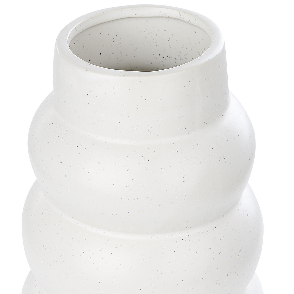 BLUMENVASE Steinzeug weiß Pireas - Weiß, Keramik (22cm) - Beliani