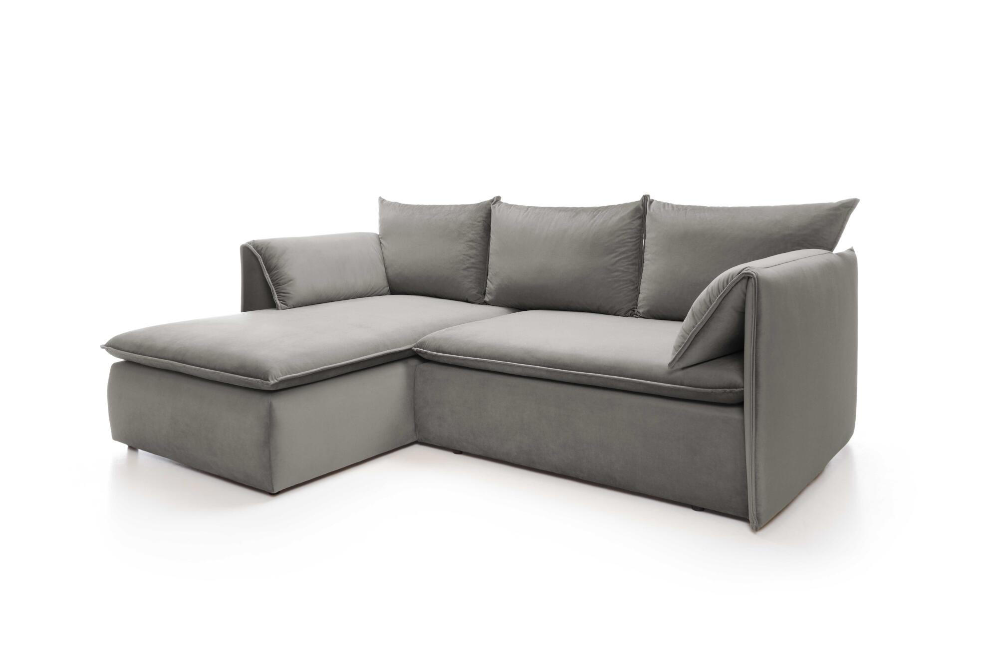 ECKSOFA GOLD Grau 230x166x91 cm - Grau, Textil (230/166cm) - FURNLUX