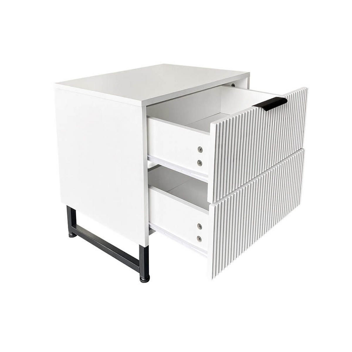 NACHTTISCH NYLA Weiß - 45 x 61 cm - Weiß, Holzwerkstoff (45/61/39cm) - Home Deluxe