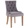 ESSZIMMERSTUHL Aboli Samt, antik-hell Grau - Hellbraun/Grau, Holz/Textil (55/92/58cm) - TPFLiving