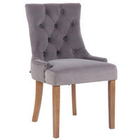 ESSZIMMERSTUHL Aboli Samt, antik-hell Grau - Hellbraun/Grau, Holz/Textil (55/92/58cm) - TPFLiving