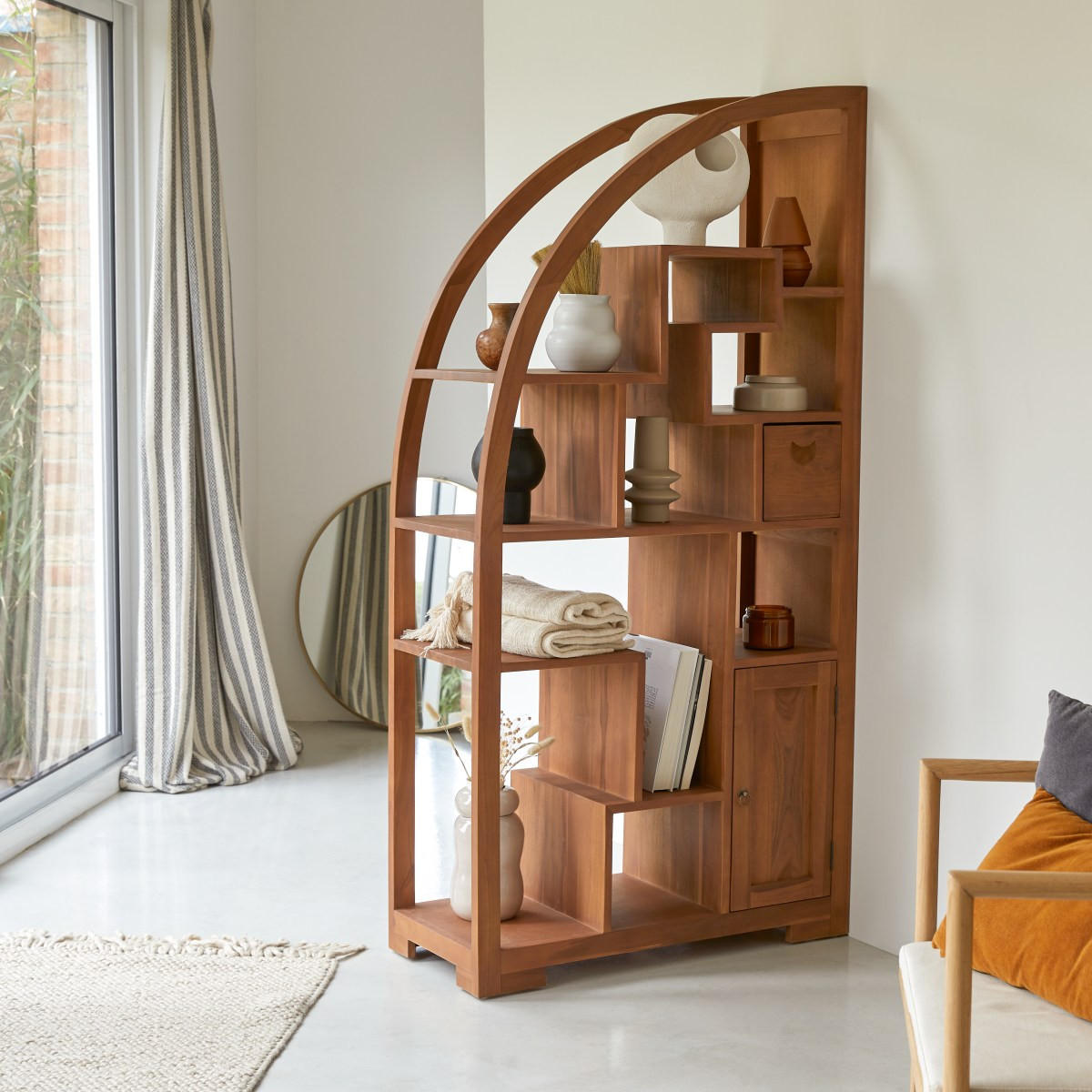 BÜCHERREGAL Alco Tipo Natur aus Teak - Naturfarben, Holz (90/180/40cm) - Tikamoon