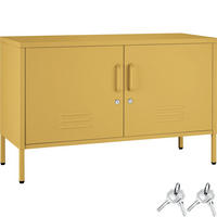 SIDEBOARD Baker, Kippschutz, höhenverstellbare Füße, gelb - Gelb, Metall (100/65/42.5cm) - tectake