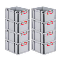 EUROBOX 8x Nextgen Color 22x30x40cm 20 Liter Griffe Rot Geschlossen - Rot, Kunststoff (30/22/40cm) - PROREGAL