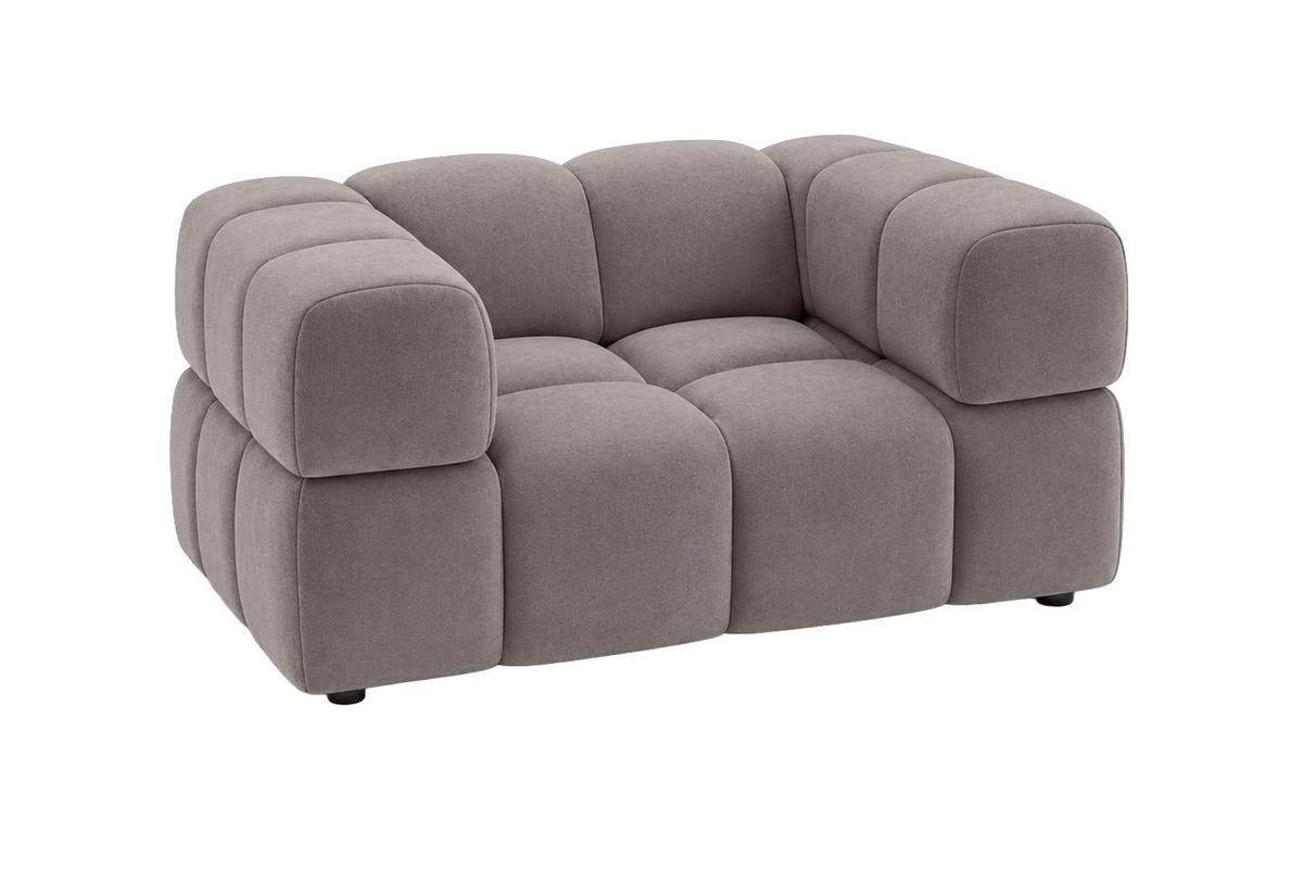 KŘESLO, velurová tkanina Bluvel, Popelavě šedá, Averro - šedá, dřevo (160/70/96cm) - Kaiser Möbel