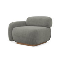 SOFAELEMENT Links Bouclé Stoff Beige - Greige/Beige, Holz/Textil (95/73/95cm) - Makamii