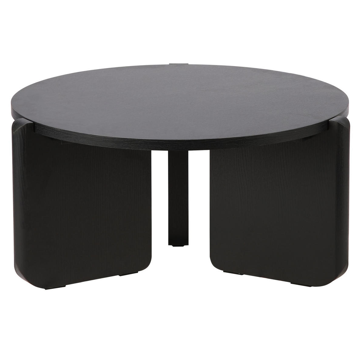 COUCHTISCH Preffines S Esche Schwarz-Grau 80 cm - Schwarz, Holzwerkstoff (80/80/40cm) - Selsey