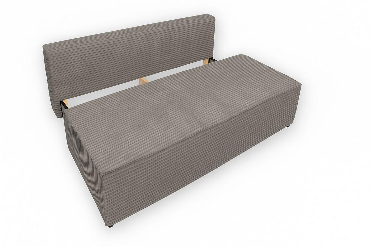 SCHLAFSOFA mit Bettkasten DUO, Stoff Velo, Grau - Grau, Holz (198/89/90cm) - Kaiser Möbel