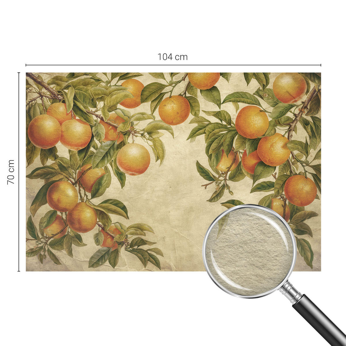 FOTOTAPETE 104x70 cm - Fruchtzweige - Grün, Textil (104/70cm) - Wallfluent