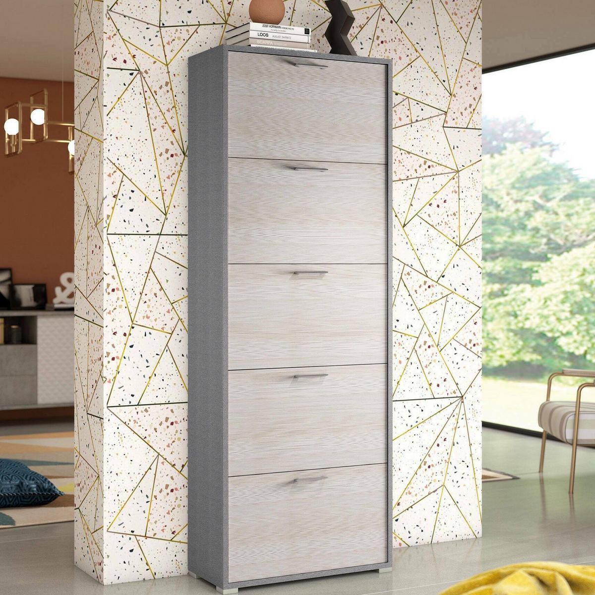 SCHUHSCHRANK Lärche 28/67/183 cm - Braun, Holzwerkstoff (67/183/28cm) - DMORA