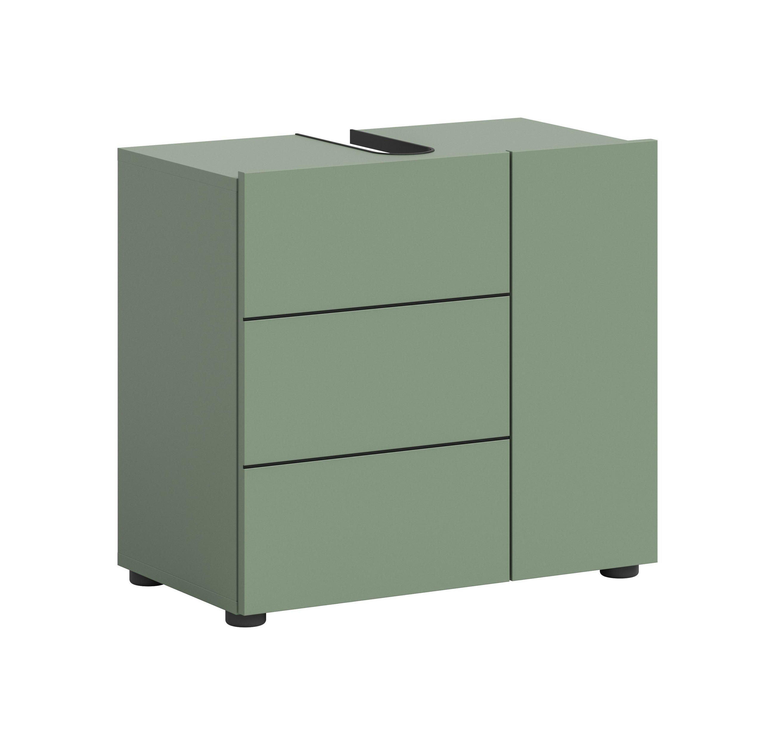 WASCHBECKENUNTERSCHRANK VIRA (B/H/T: ca. 60/57/34 cm) in Smoke Green/Smoke Green - Grün, Holz (60/57/34cm)