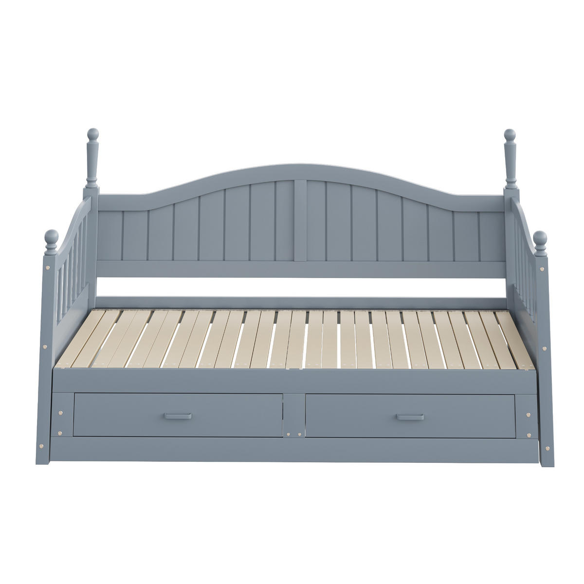 BETT Ausziehbar /190 cm Grau aus Kiefernholz mit Schubladen - Grau, Holzwerkstoff (90/190cm) - OKWISH