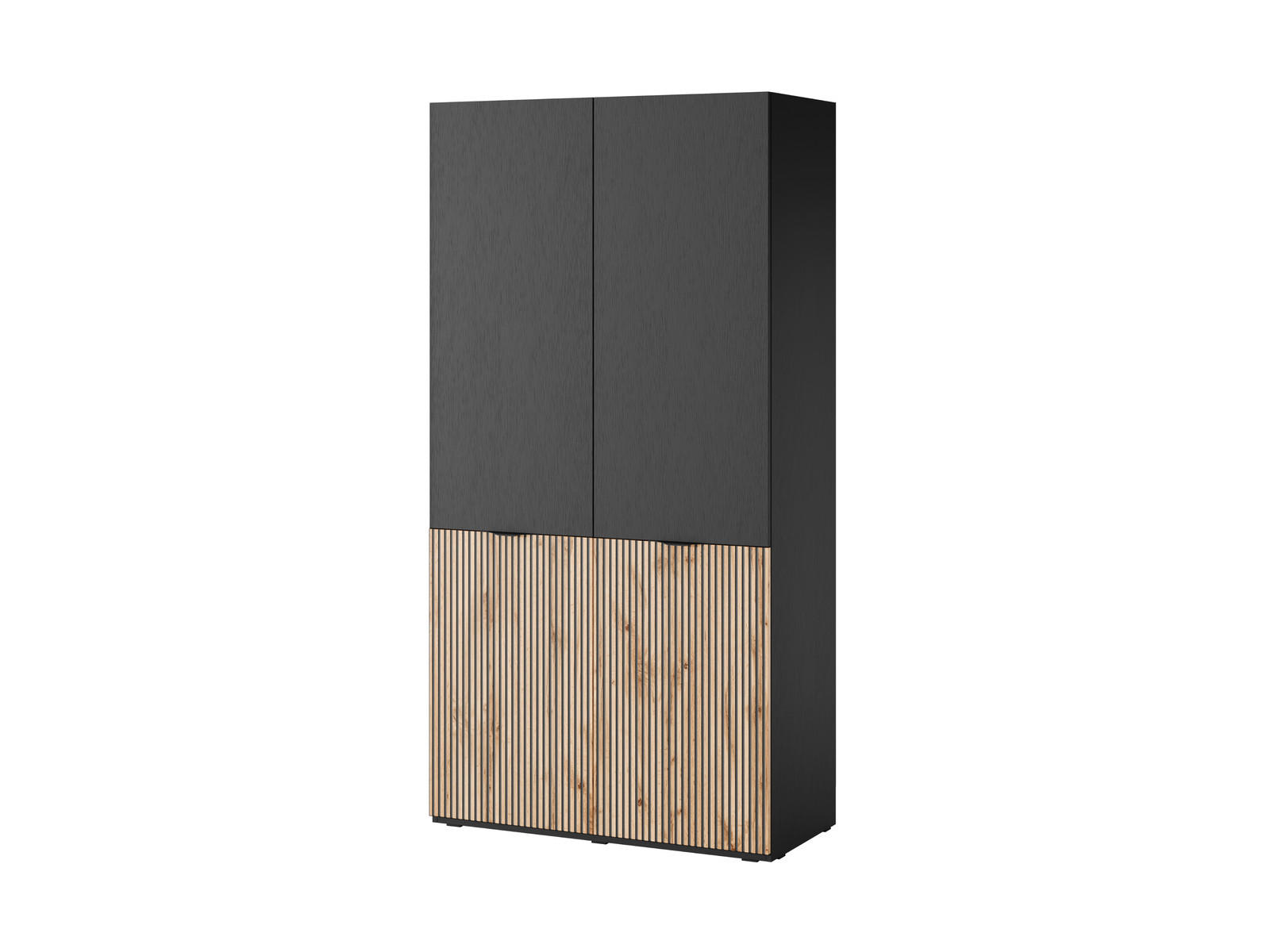Ravio Kleiderschrank Schwarz, Eiche Wotan 101x200x51 cm