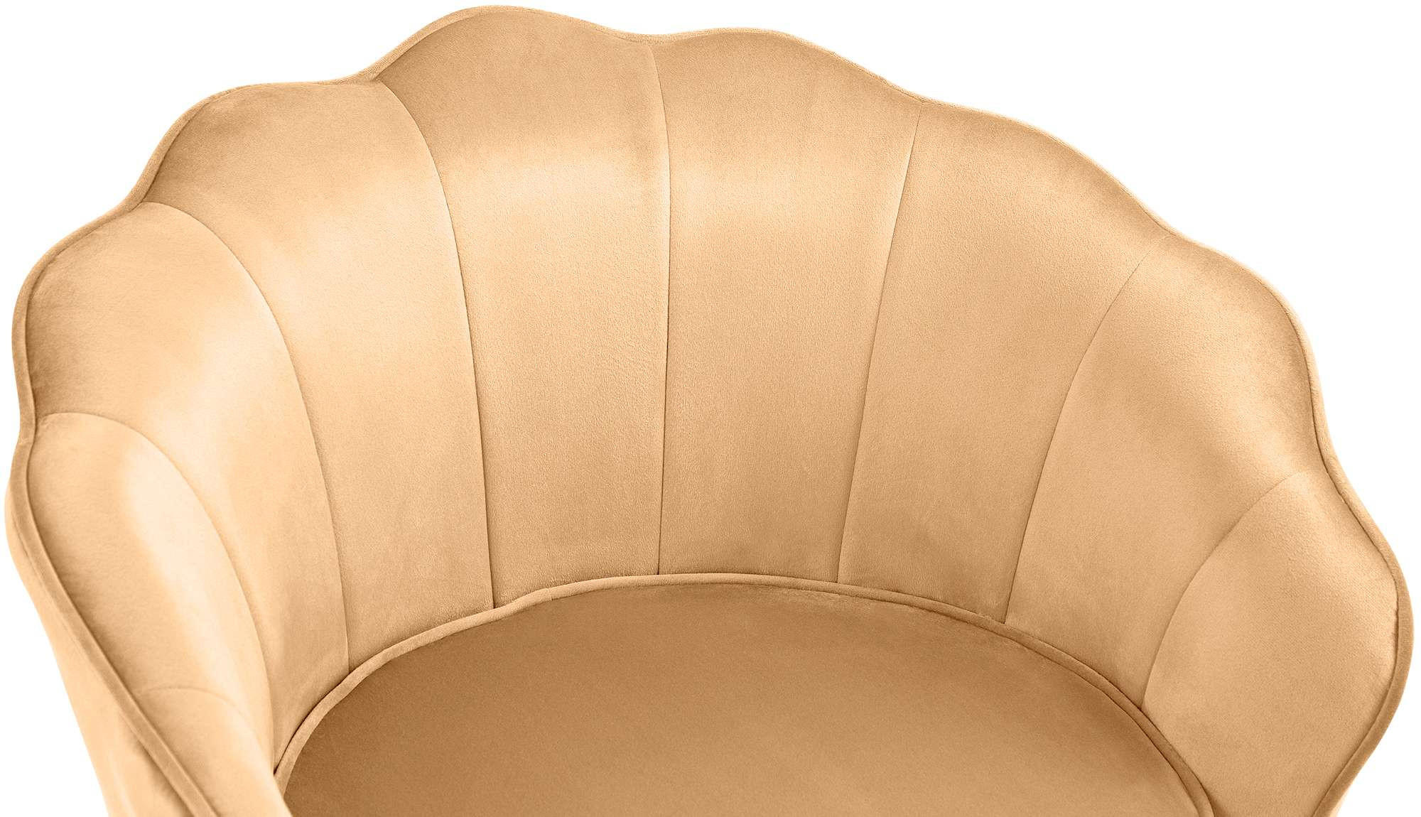 ARMLEHNENSTUHL Samt gelb - Gelb/Goldfarben, Textil/Metall (74/76/60cm) - CLP