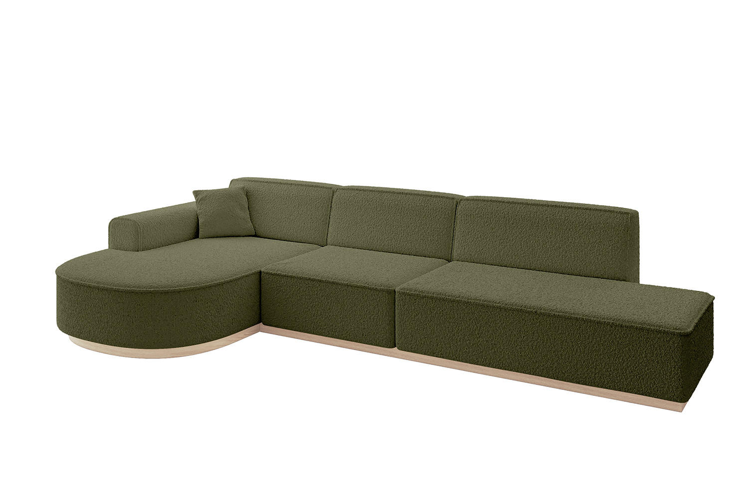 ECKSOFA Ottomane Links ARRIO-L2 - 328x171x83 cm Grün - Grün, Holzwerkstoff/Textil (328/171cm) - ALTDECOR