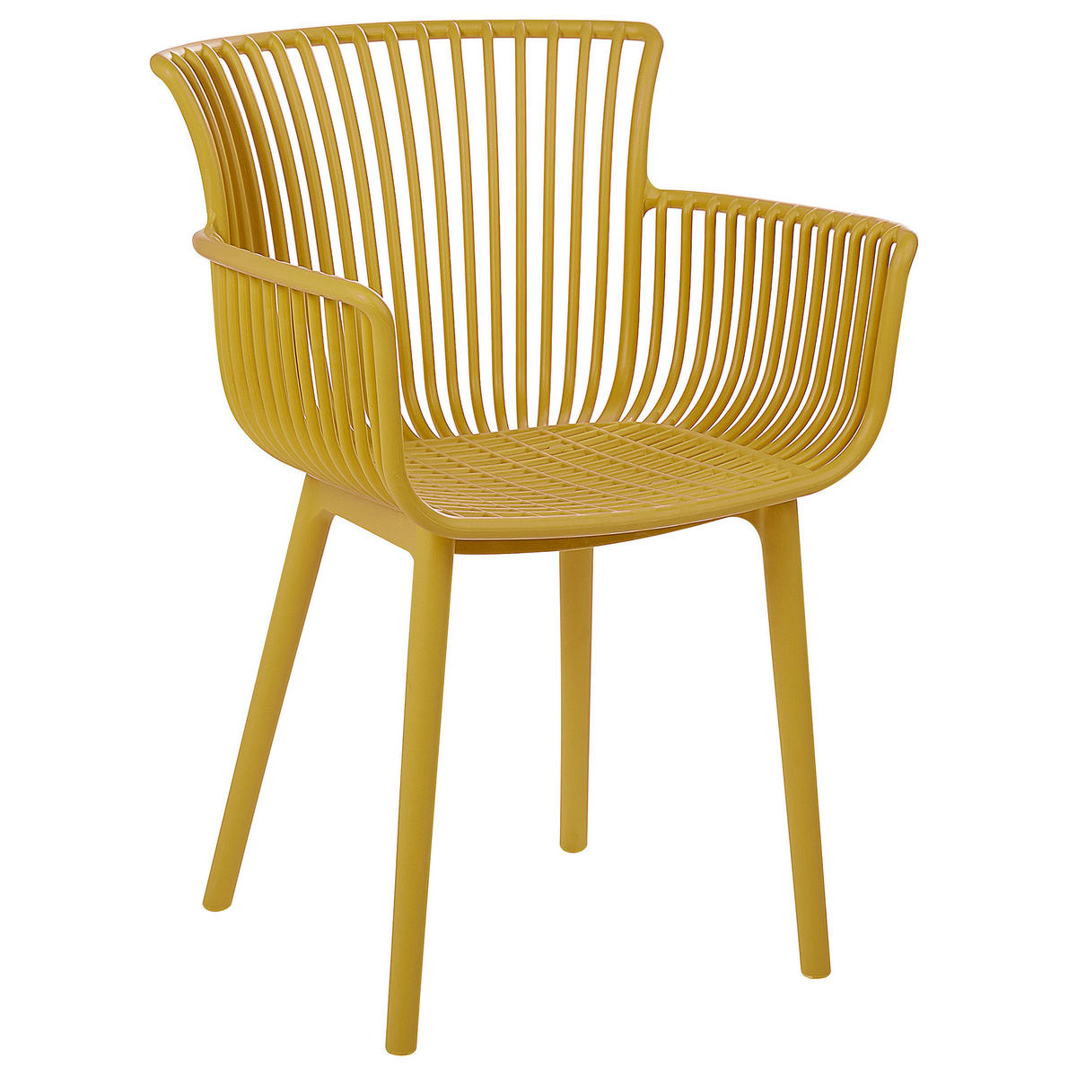 GARTENSTUHL 4er-Set Kunststoff gelb Pesaro - Gelb, Kunststoff (58/84/45cm) - Beliani