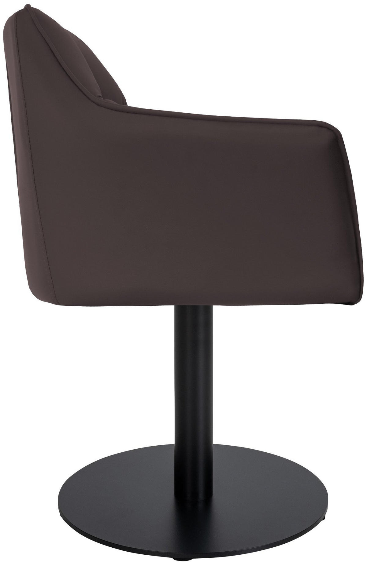 SESSEL Lederlook braun - Schwarz/Braun, Textil/Metall (64/75/48cm) - CLP