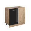 ECKUNTERSCHRANK R-Line Schwarz Hochglanz 86 cm ohne AP - Honigeiche/Schwarz Hochglanz, Holzwerkstoff (86/81.6/46cm) - Vicco