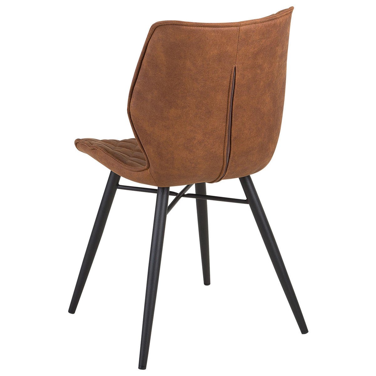 STUHL 2er-Set Polsterbezug Goldbraun Lisle - Braun, Textil/Metall (44/86/56cm) - Beliani