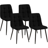 STUHL 4 Stoff Schwarz - Schwarz, Textil/Metall (45/84/55cm) - CLP