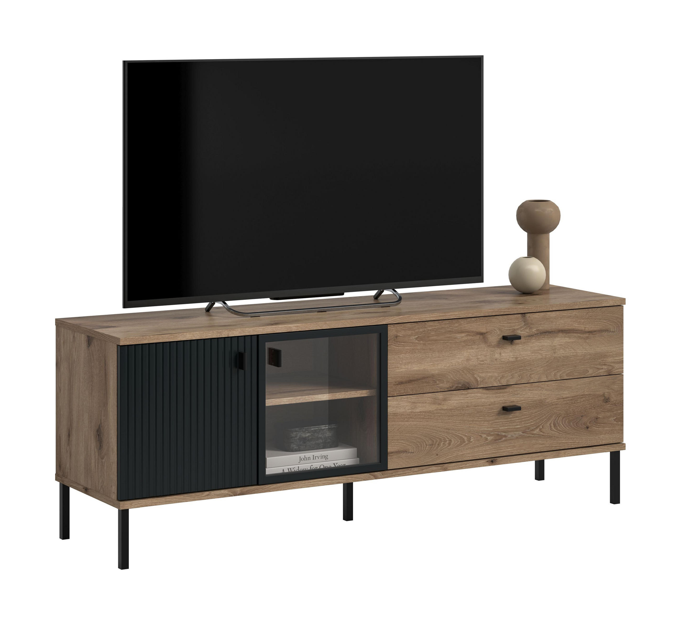 LOWBOARD Chess schwarz 154/41/57 cm - Braun, Holzwerkstoff (154/57/41cm) - Xonox