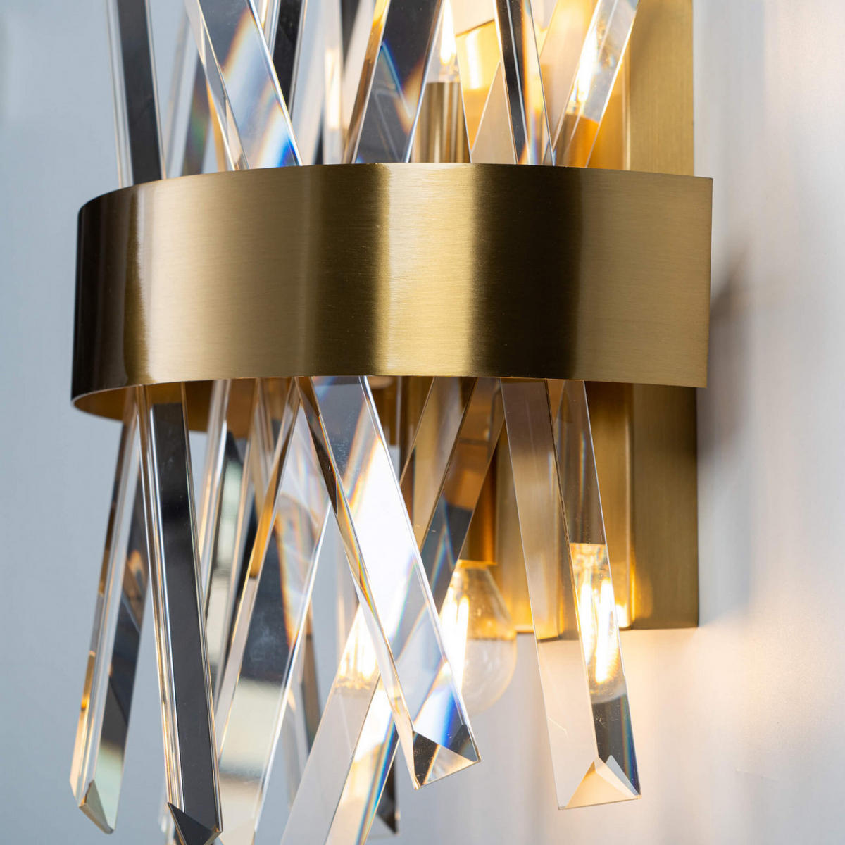 WANDLEUCHTE Ivanna, Gold / Messing, 28cm - Goldfarben, Glas (25/28/15cm) - KOSILUM