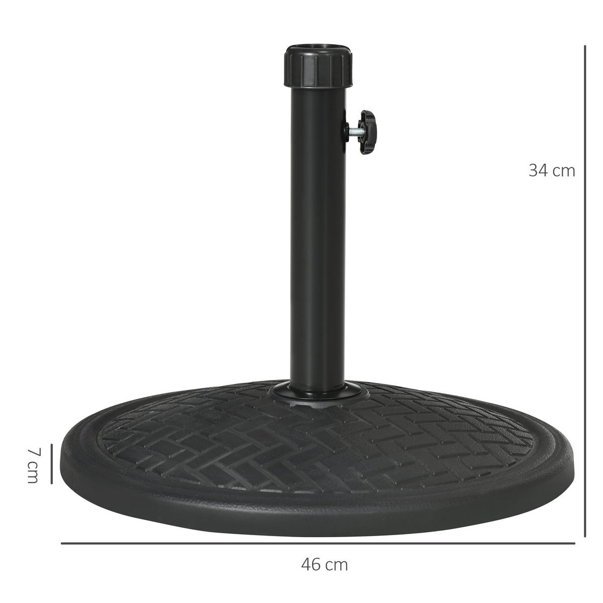 SCHIRMSTÄNDER Schwarz Ø 46 cm - Schwarz, Metall (46/46cm) - PANGIVO