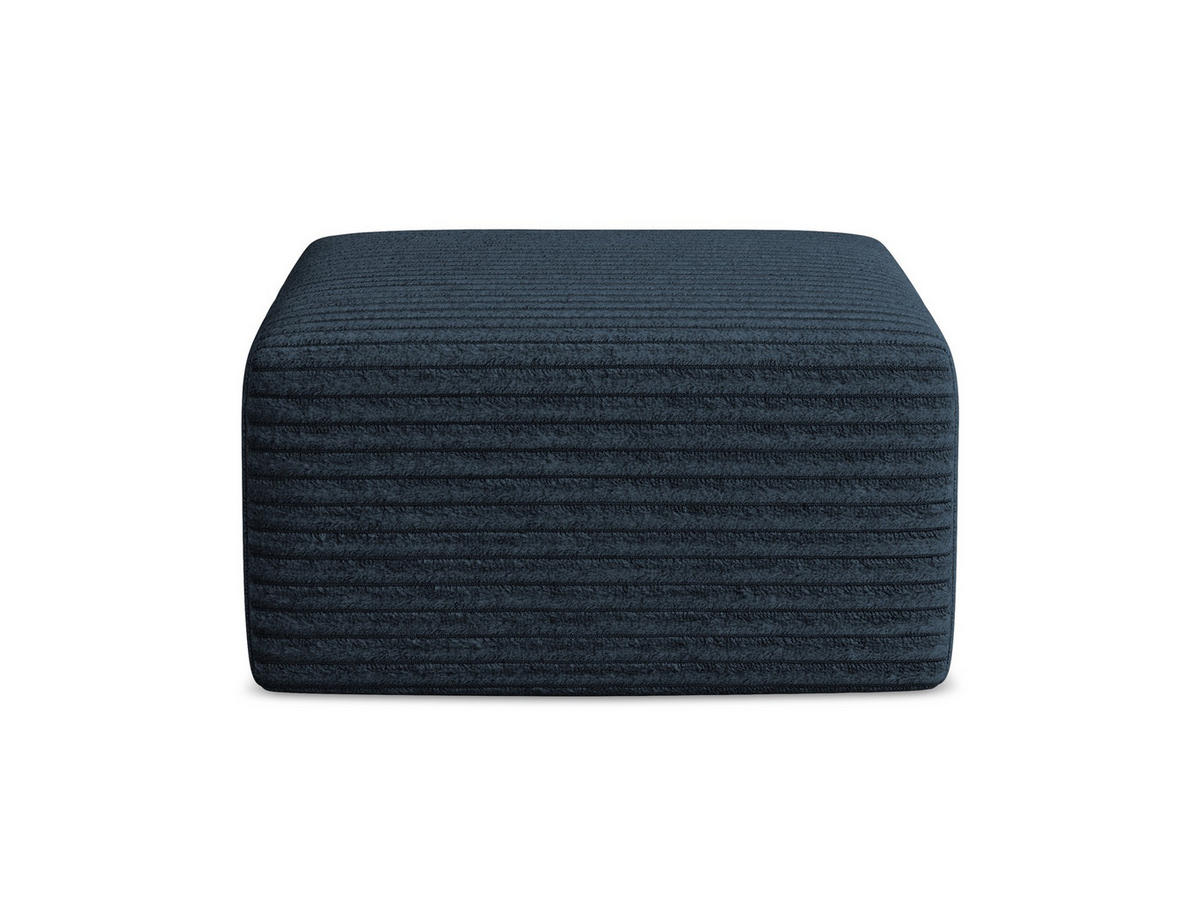POUF Cord Blau - Türkis/Schwarz, Holzwerkstoff/Kunststoff (75/37/75cm) - Makamii