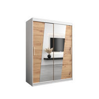 SCHWEBETÜRENSCHRANK 200/150/62 2-türig - Silberfarben/Eiche Artisan, Holz/Kunststoff (150/200/62cm) - Abiks Möbel