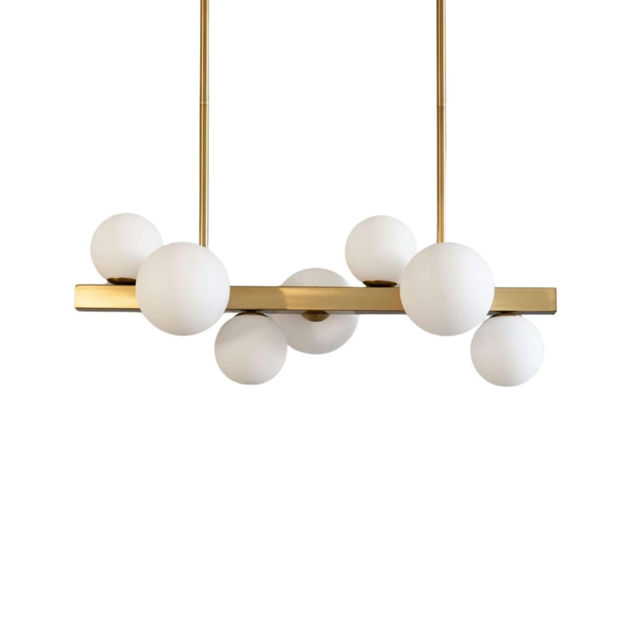 HÄNGELEUCHTE Oromia, Messing und Weiß, 90cm - Messingfarben, Glas (80/35/90cm) - KOSILUM