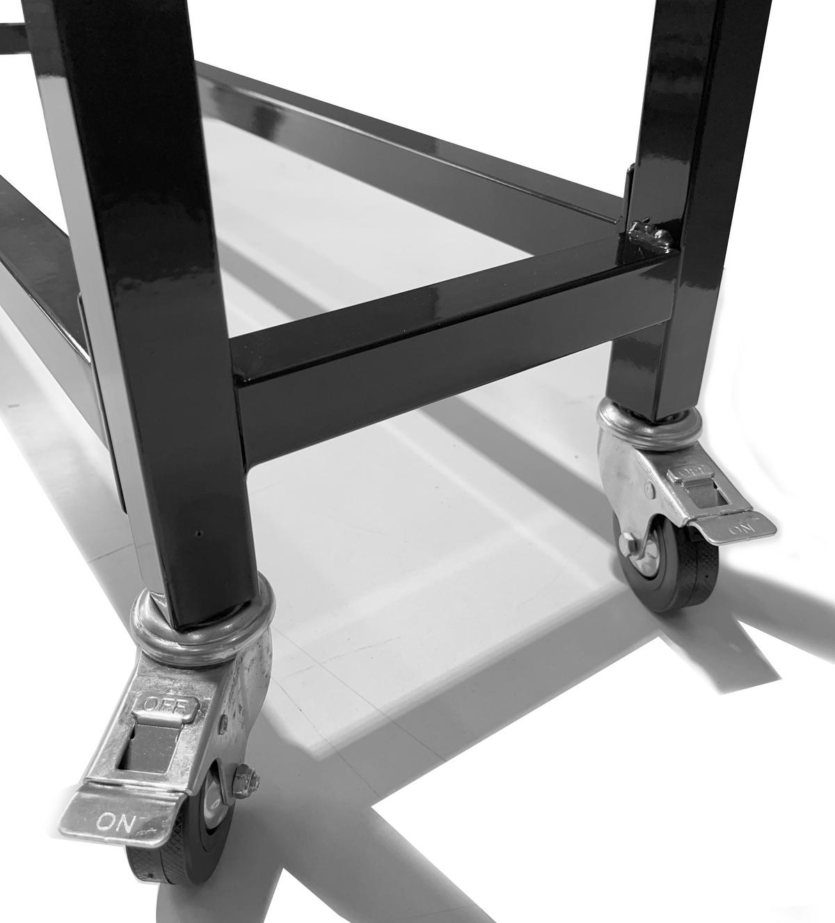 KAMINHOLZREGAL Außen 65x25x65 cm Metall Schwarz mit Rollen - Schwarz, Metall (65/65/25cm) - QUICK STAR