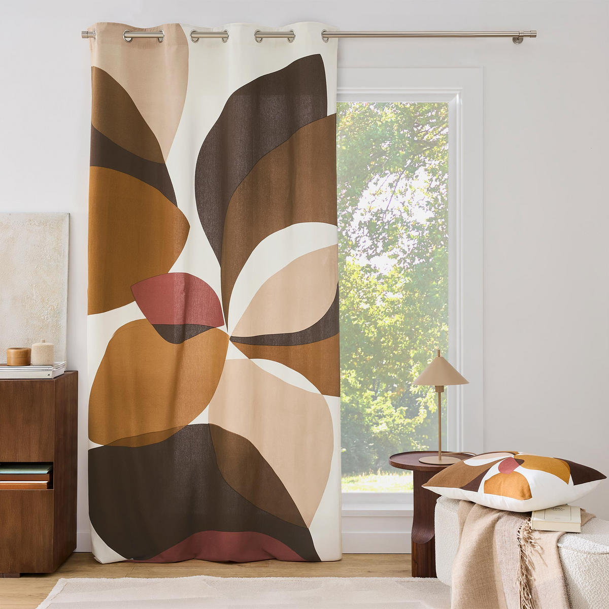 DEKOKISSEN mit Druck und Reißverschluss Mouna 40/60 cm - Orange, Naturmaterialien (60/40cm) - Douceur d´intérieur